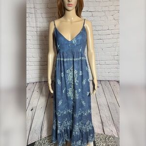 NWT New $418 Secret Mission Boutique Phoenix Blue Cotton Dress Size M